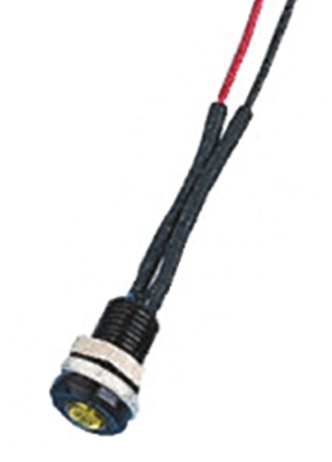 Oxley OXL/CLH/63 Series Series, Yellow Panel Mount Indicator, Flying Lead Termination 24V ac 15 mA, IP66, 6.4 mm