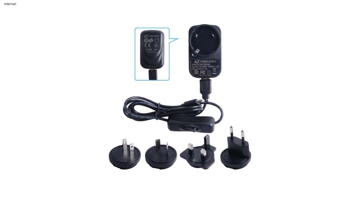 Okdo Raspberry Pi Power Supply USB Type C with Universal Plug Type, 1.2 m