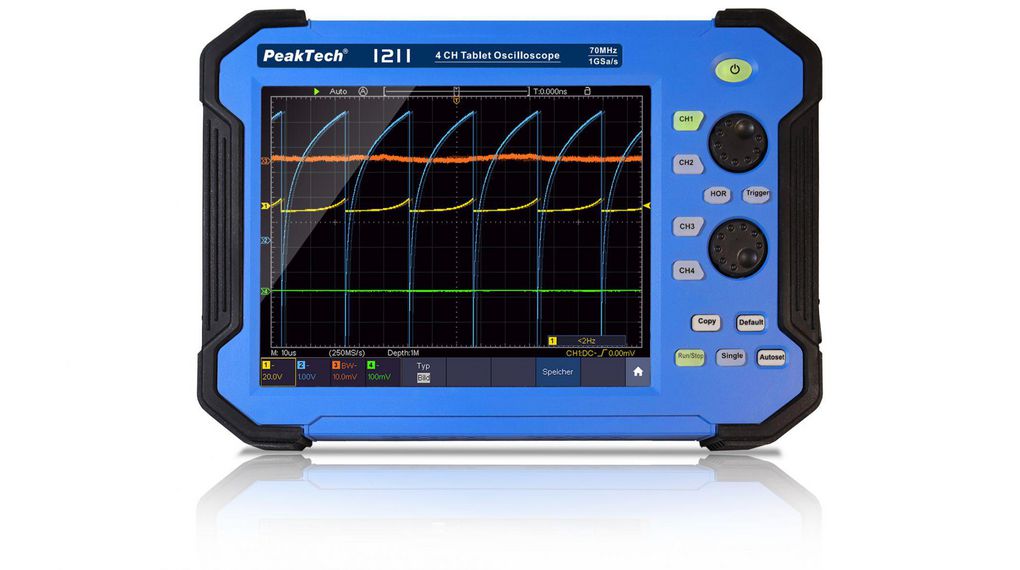 PeakTech P12 Series, 70 MHz Handheld Oscilloscope 4-Channel