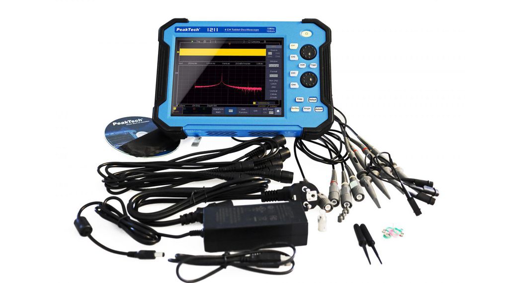 p-1211 PeakTech P12 Series, 70 MHz Handheld Oscilloscope 4-Channel