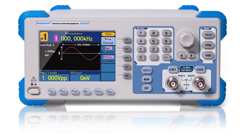 PeakTech P 4124 A Function Generator, 1 μHz Min, 10 MHz Max FM Modulation