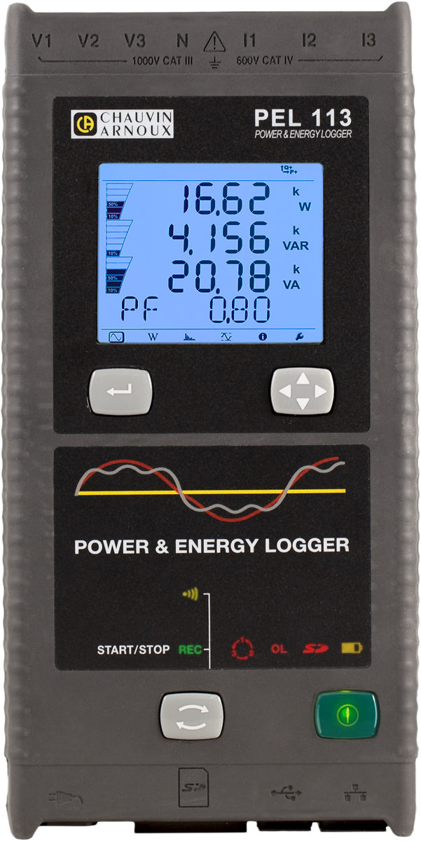 Chauvin Arnoux PEL113 Power & Energy Data Logger, IR, USB, WiFi, Ethernet, 8 Channel