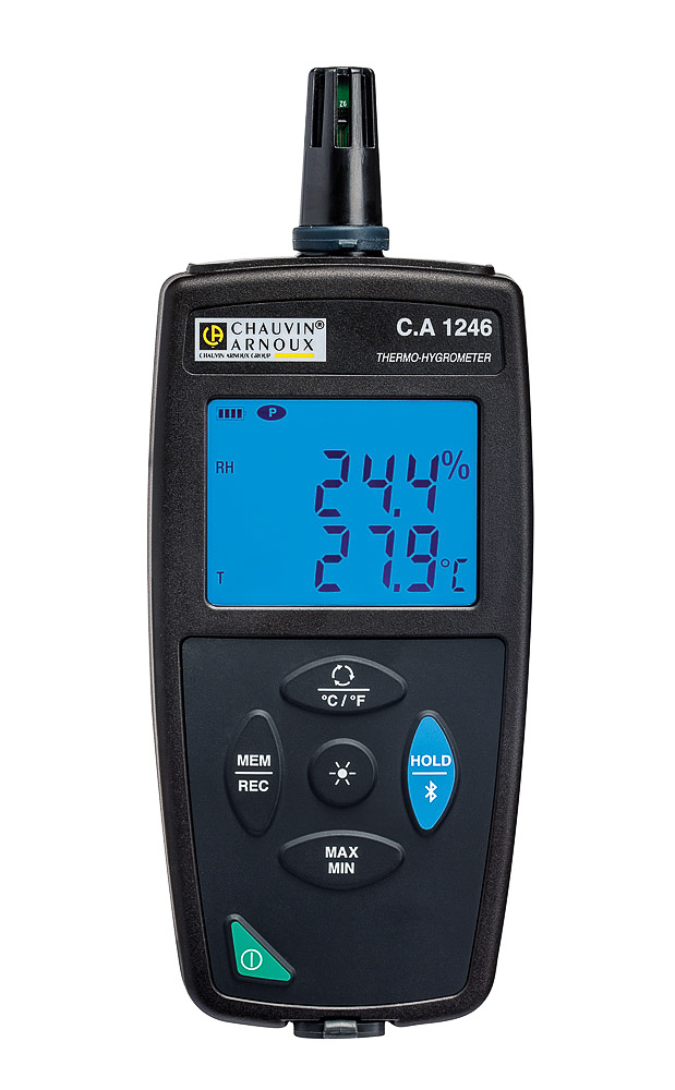Chauvin Arnoux CA 1246 Hygrometer 60 °C, 2% RH + 1 digit Accuracy, 60 °C Max, 98 %RH Max