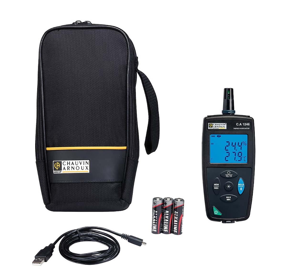 p01654246 Chauvin Arnoux CA 1246 Hygrometer 60 °C, 2% RH + 1 digit Accuracy, 60 °C Max, 98 %RH Max