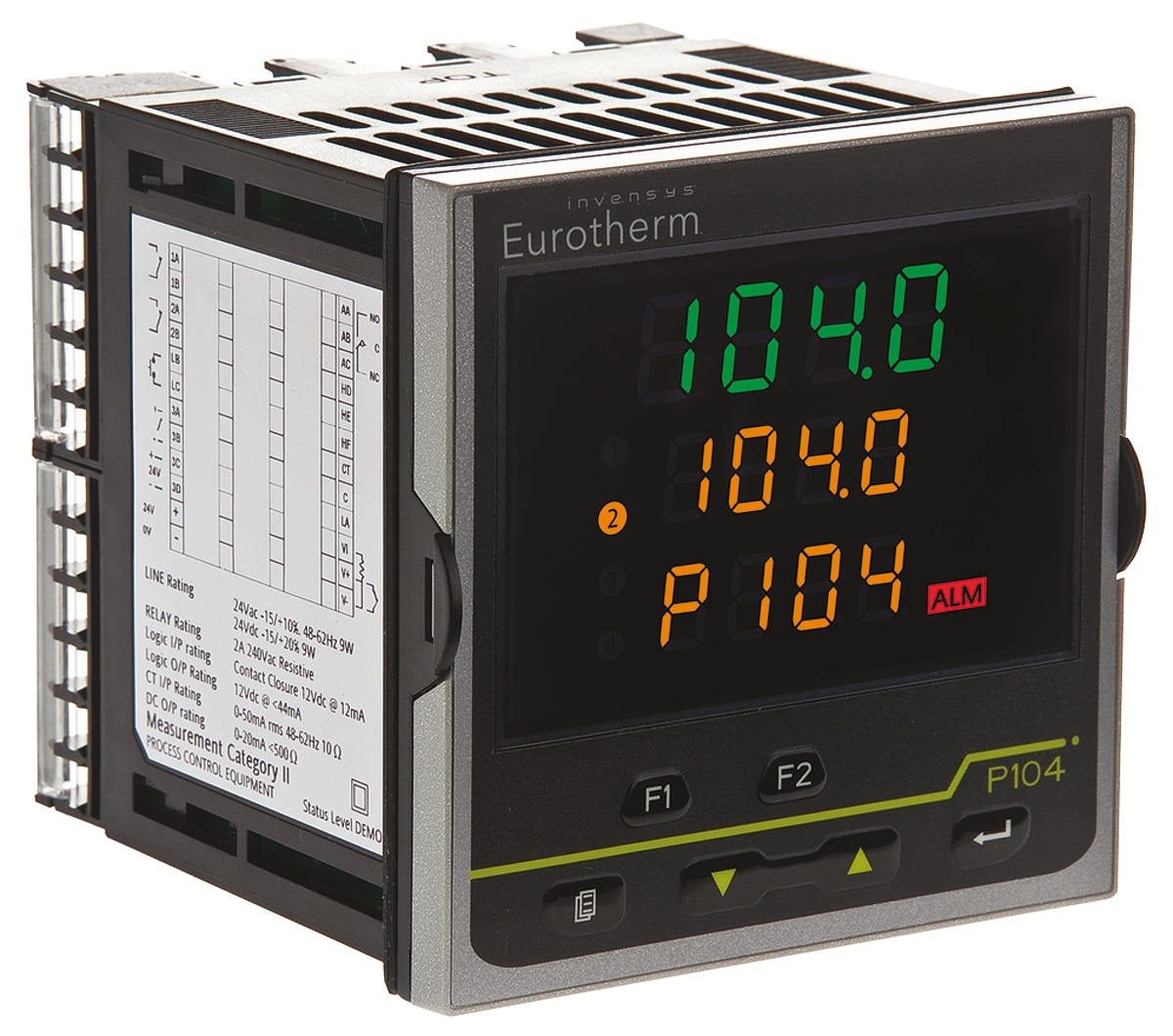Eurotherm Piccolo P104 Panel PID Temperature Controller 2 Input, 2 Output Relay 264V ac On-Off