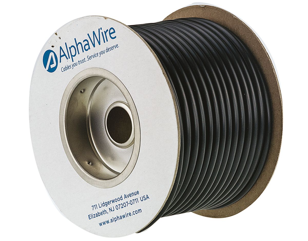 Alpha Wire Polyvinyl Chloride Black Cable Sleeve, 30m Length 5.69 mm Cable Diameter, FIT Wire Management Series
