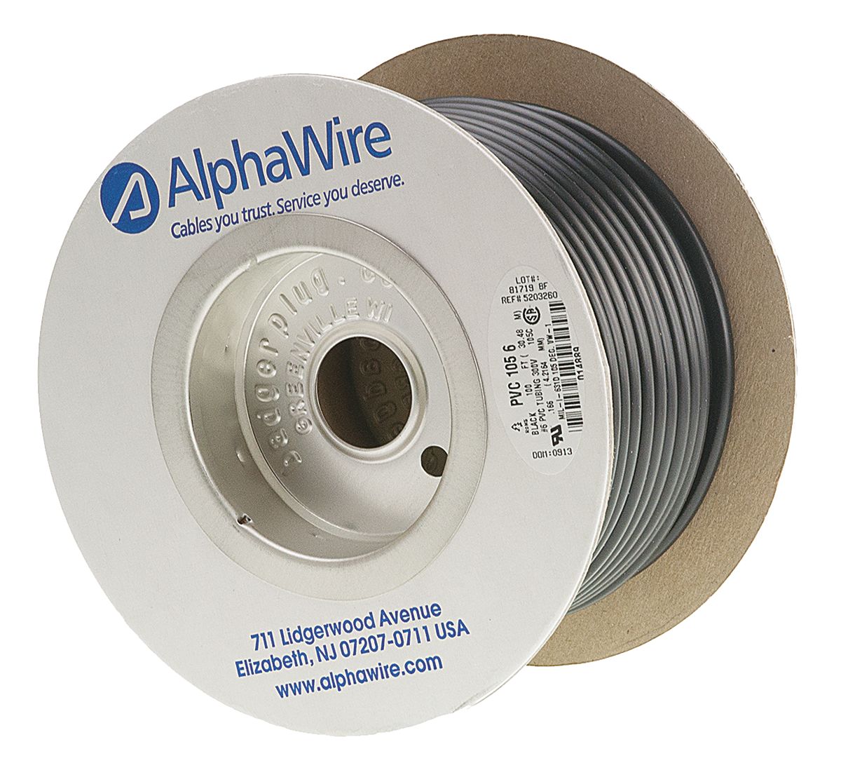 Alpha Wire Polyvinyl Chloride Black Cable Sleeve, 30m Length 4.52 mm Cable Diameter, FIT Wire Management Series