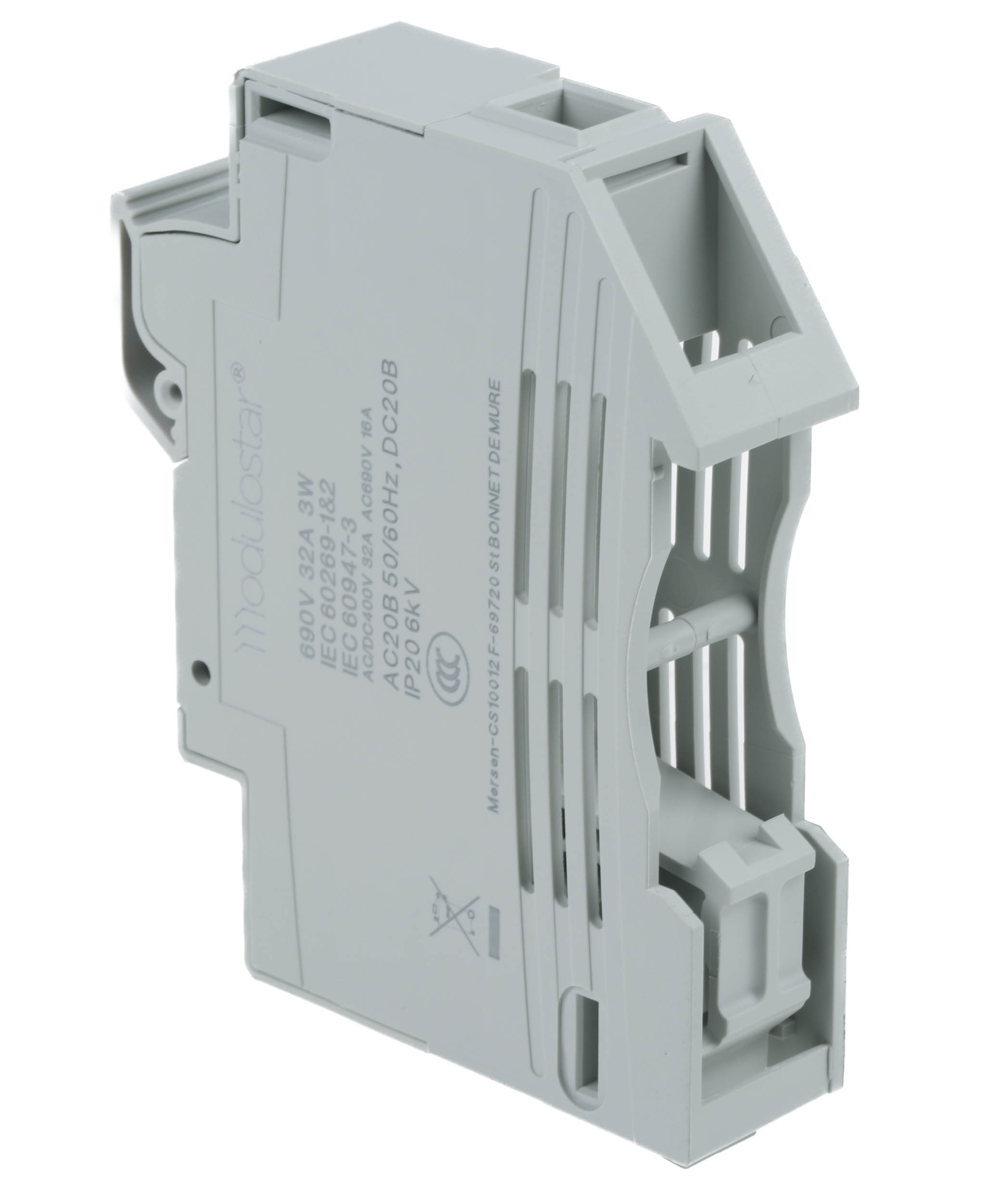p1062705-cmc101 Mersen 32A Rail Mount Fuse Holder for 10 x 38 mm, 1P-Pole, 690V ac