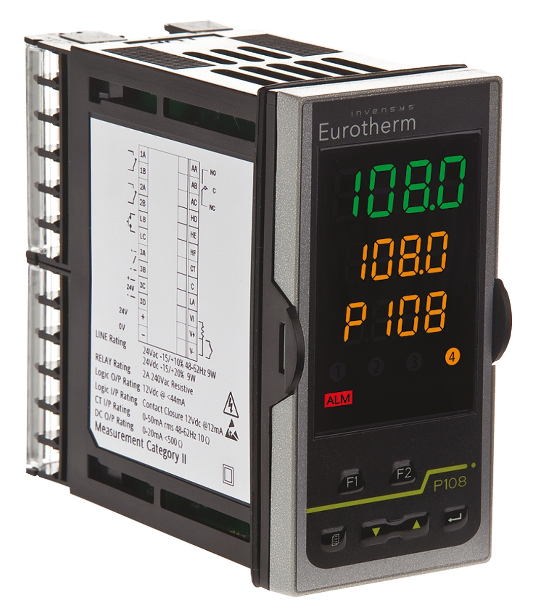 Eurotherm Piccolo P108 Panel PID Temperature Controller 2 Input, 2 Output Relay 264V ac On-Off