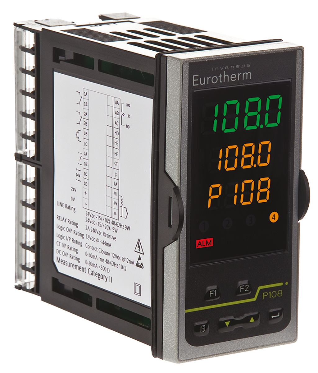Eurotherm Piccolo P108 Panel PID Temperature Controller 2 Input, 2 Output Relay 264V ac/dc On-Off