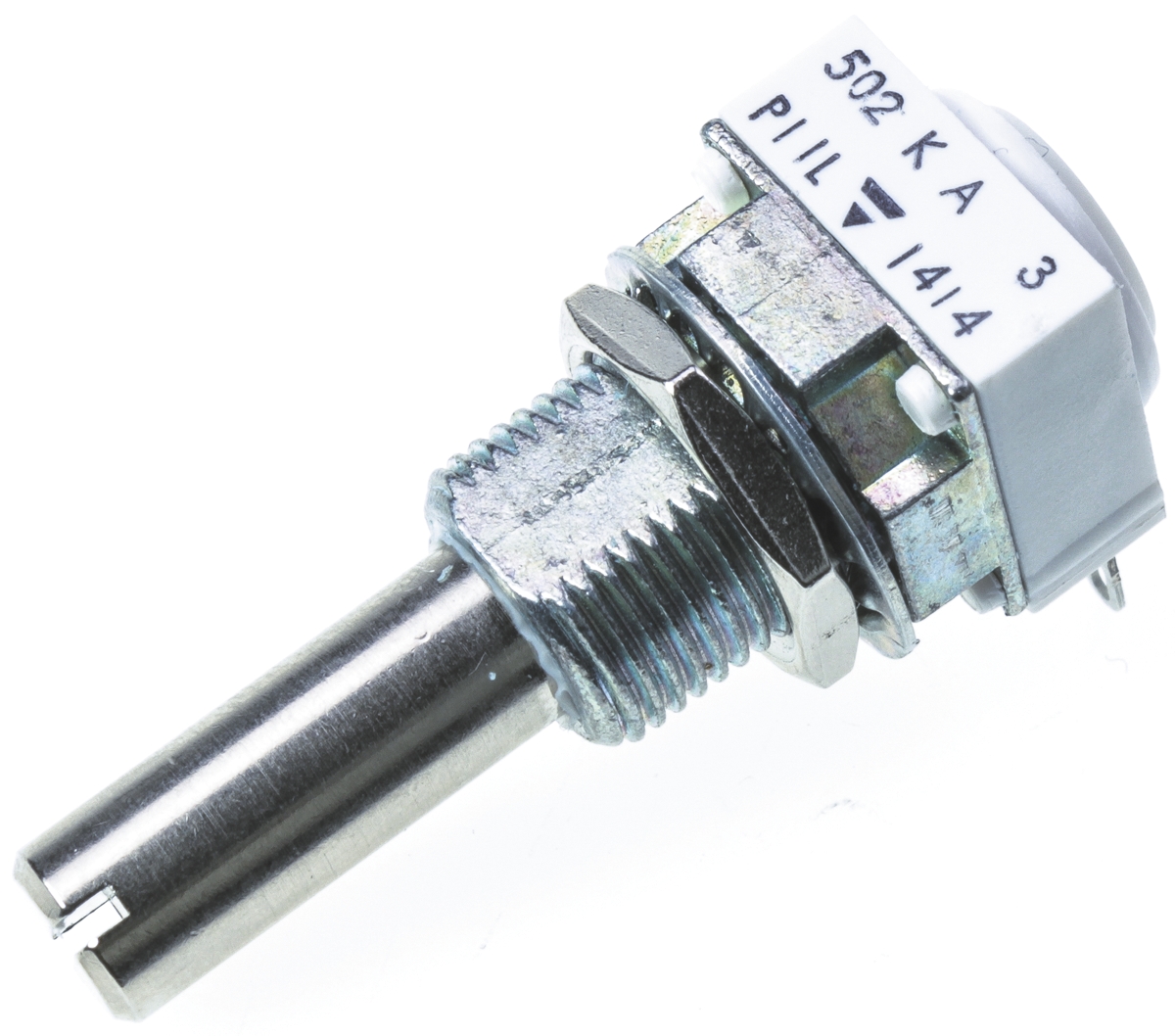 Vishay P11L 5 kΩ Rotary Potentiometer 1-Turns 1-Gang Panel Mount, P11L1V0FLSY00502KA