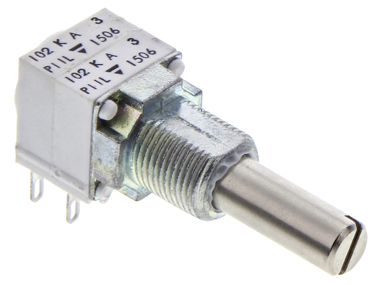 Vishay P11L 1 kΩ Rotary Potentiometer 1-Turns 2-Gang Panel Mount