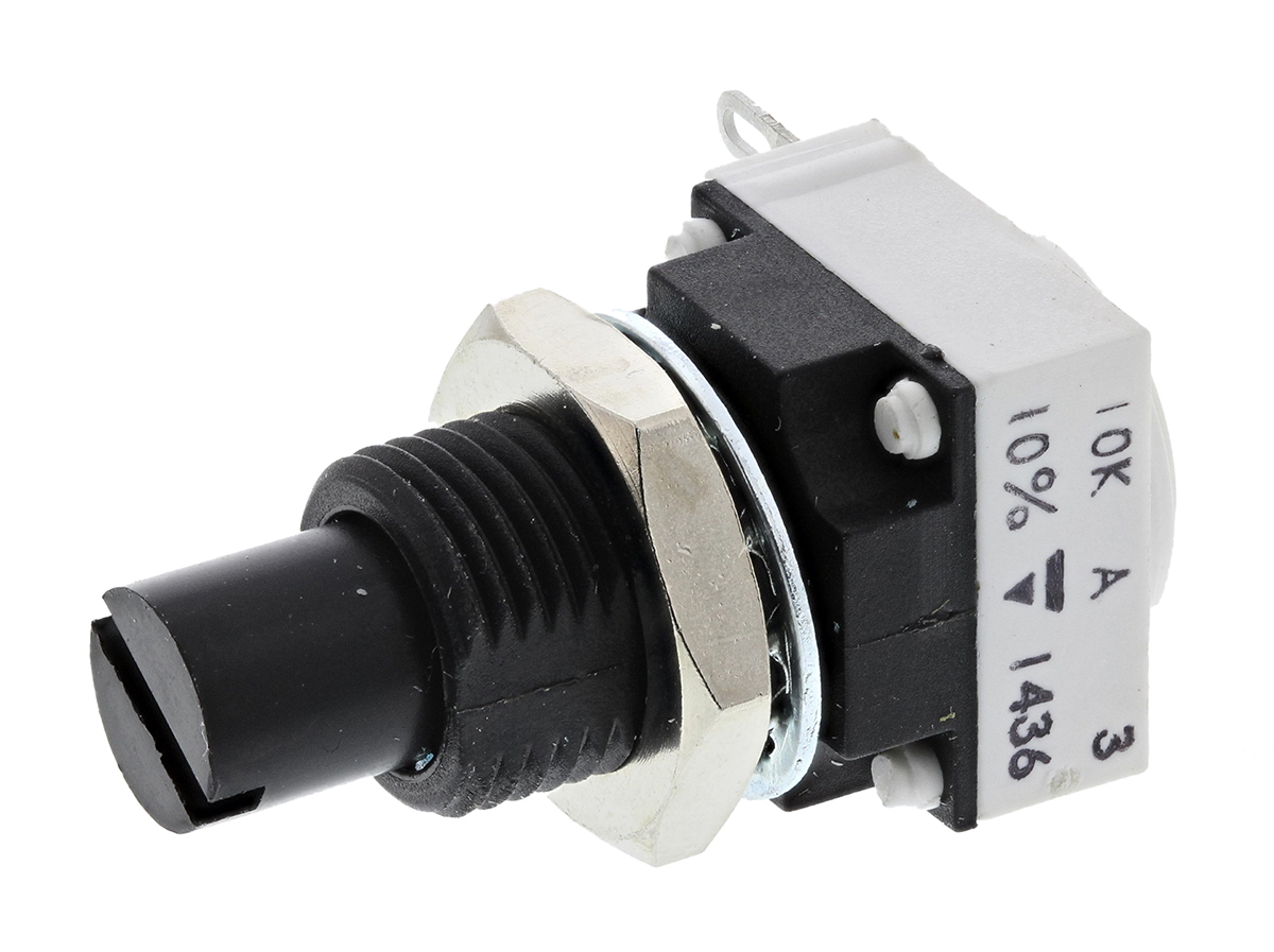Vishay P11P 10 kΩ Rotary Potentiometer 1-Turns 1-Gang Panel Mount, P11P1F0GGSY00103KA