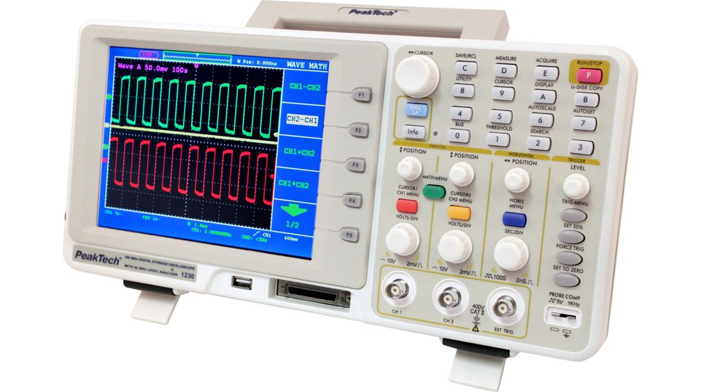 p1230 PeakTech P12 Series, 200 MHz Bench Oscilloscope, 16 Channels