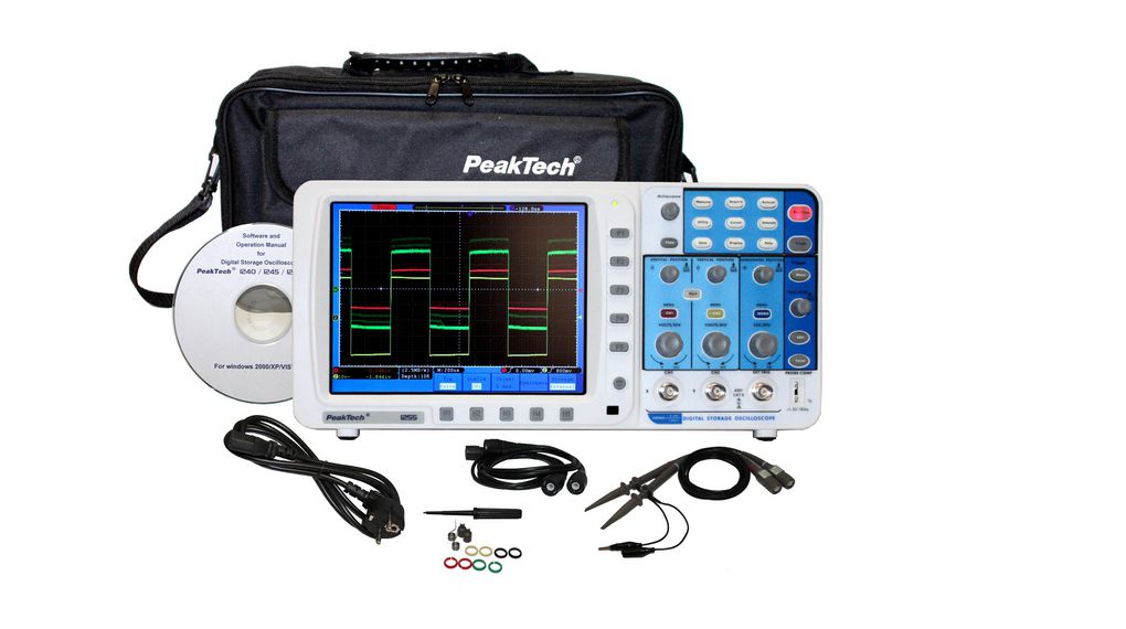 p1255 PeakTech P12 Series, 100 MHz Bench Oscilloscope, 2 Channels