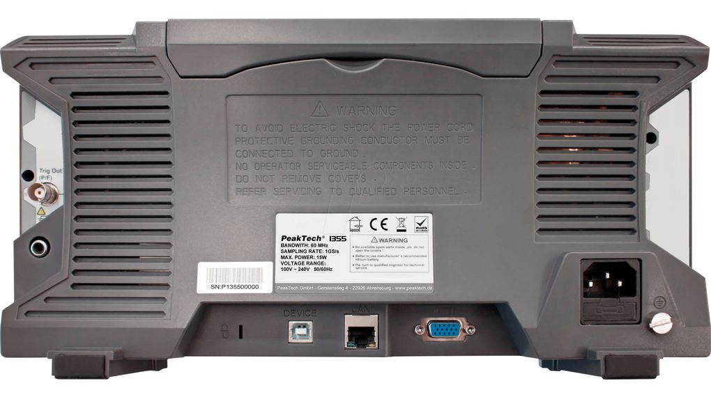 p1355 PeakTech P13 Series, 60 MHz Bench Oscilloscope 2-Channel