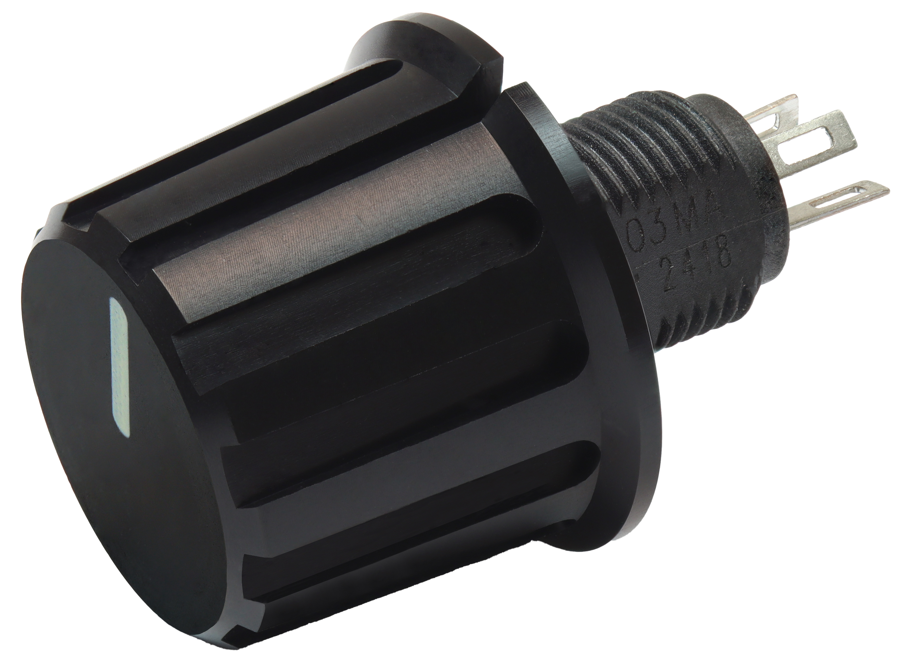 Vishay 22 mm Knob Diameter Black Potentiometer Knob for 10 mm Shaft Circular, P16FNM474MA