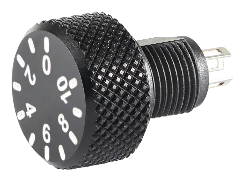 Vishay P16 10 kΩ Knob Potentiometer Potentiometer 1-Turns 1-Gang Panel Mount, P16NM103MAB15F2