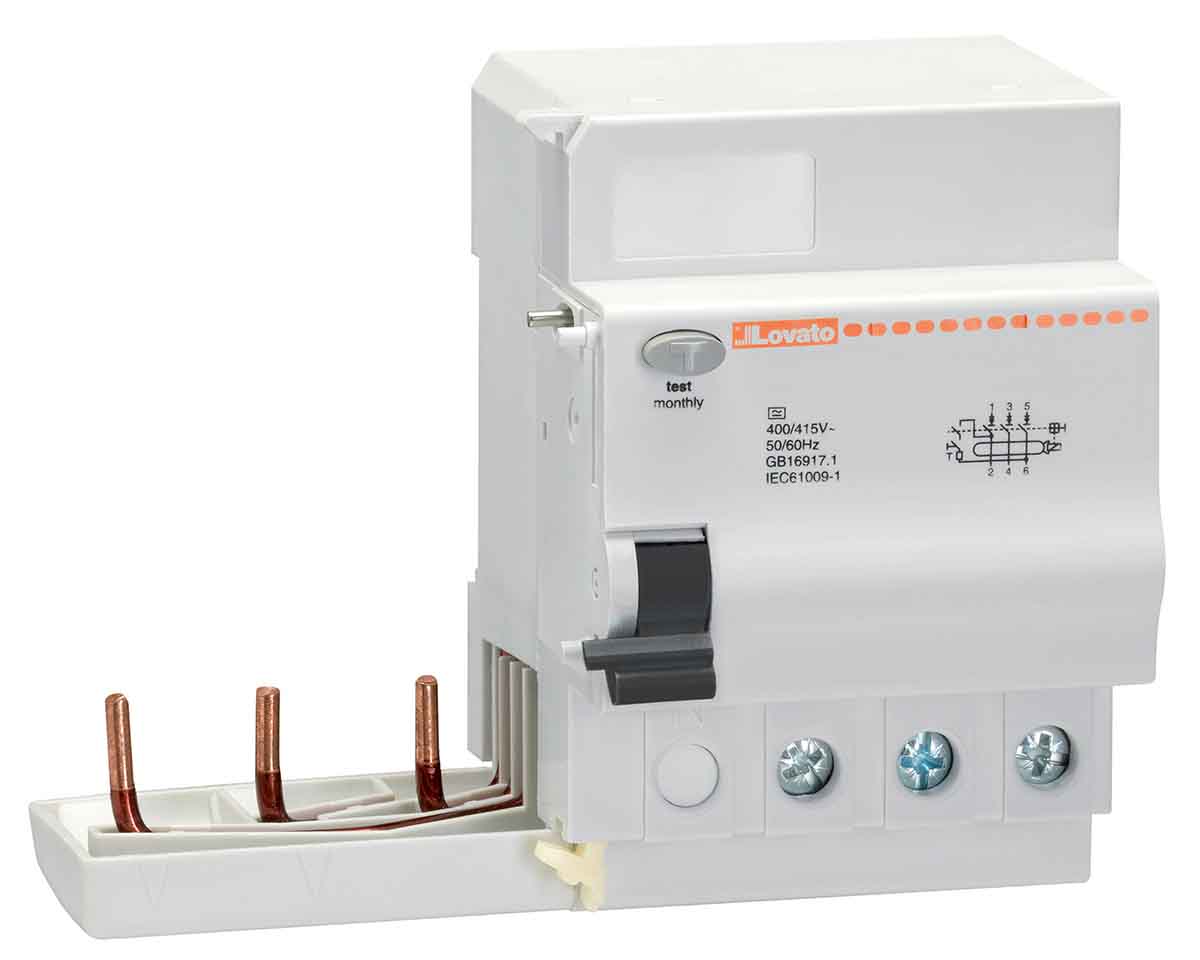 Lovato P1RA Series Residual Current Circuit Breaker, 63A, 3-Pole, 30 mA, Type A 400V ac