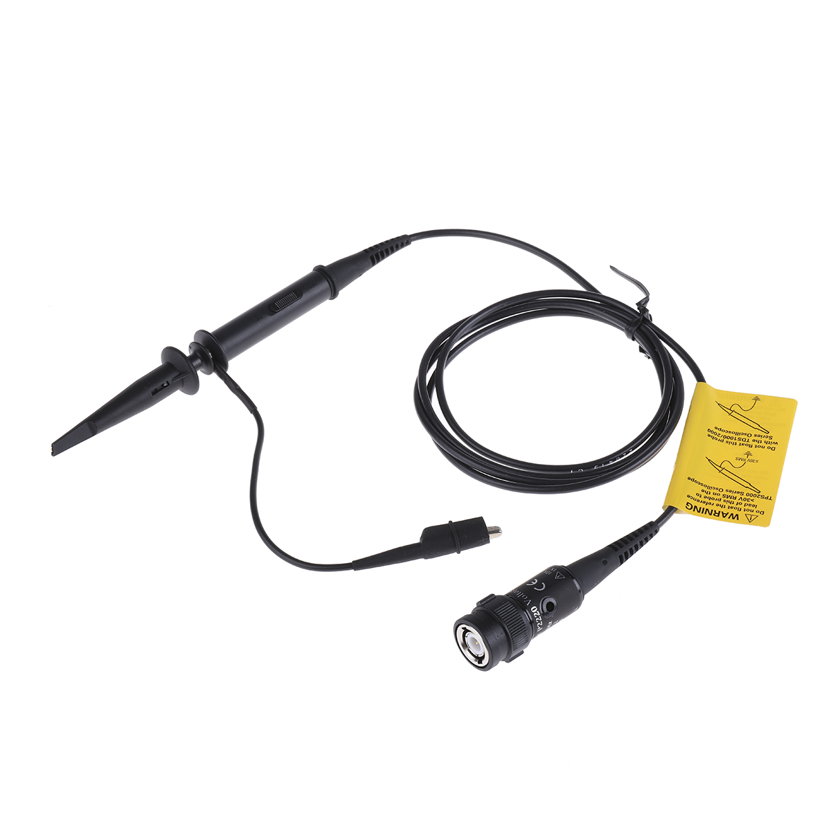 Tektronix TPS2000 Series P2220 Oscilloscope Probe, Voltage Type, 200 MHz, Ground Lead, Hook Tip Connector