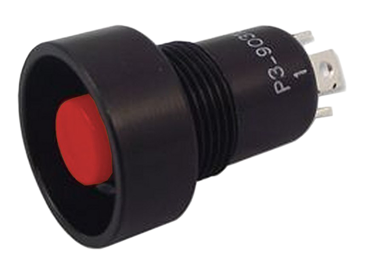 Otto P3 Series Push Button Switch, Momentary, Panel, SPDT, Red LED, IP64, IP68S, 28 V dc 115 V ac