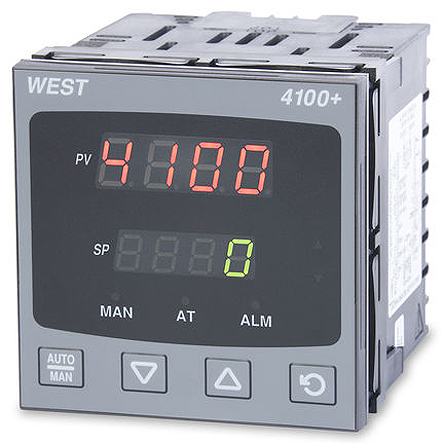 West Instruments P4100+ Panel Mount PID Temperature Controller 1 Input, 3 Output Alarm, Transmitter 240V ac On-Off