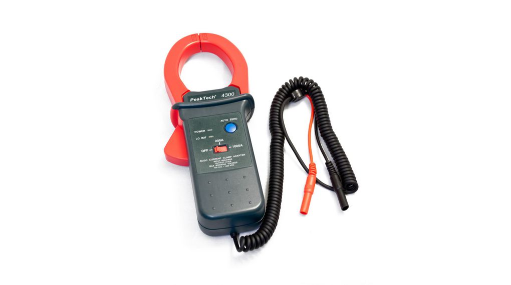 PeakTech P4300 Current Clamp, 1000 A DC Max, AC/DC Adapter, 1000 A ac AC Max, Current Output