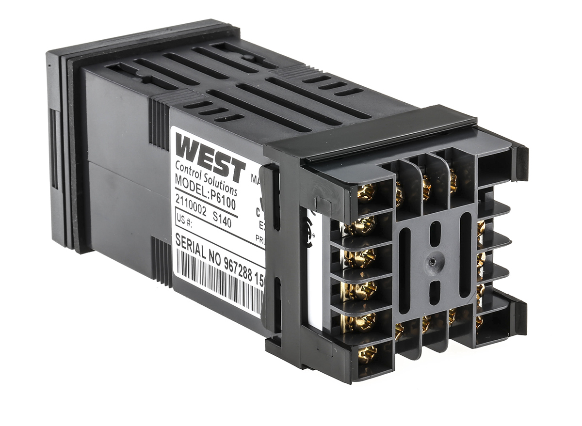 p6100-2-1-1-0-0-0-2 West Instruments P6100 Panel Mount PID Temperature Controller 1 Input, 2 Output Relay 240V ac On-Off