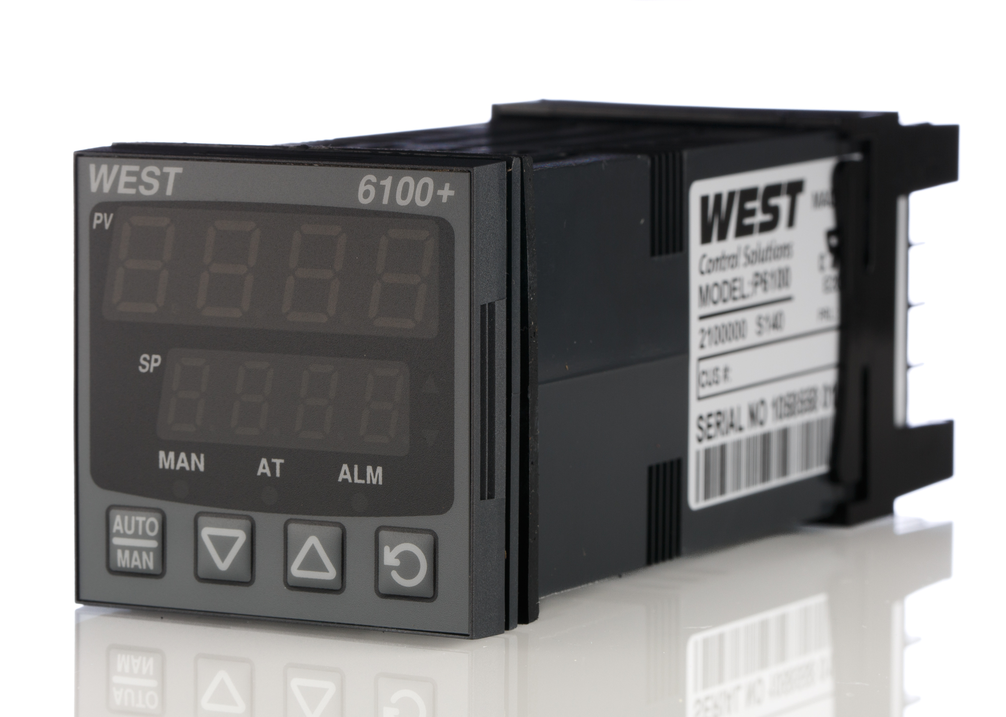 West Instruments P6100 DIN Rail PID Temperature Controller 1 Input, 1 Output Relay 240V ac On-Off
