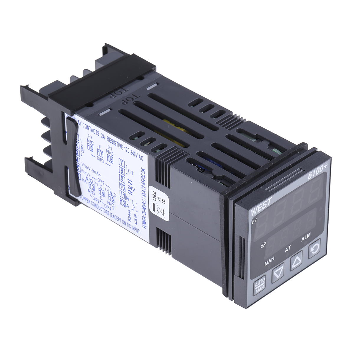West Instruments P6100 DIN Rail PID Temperature Controller 5 Input, 1 Output Linear 264V ac/dc On-Off