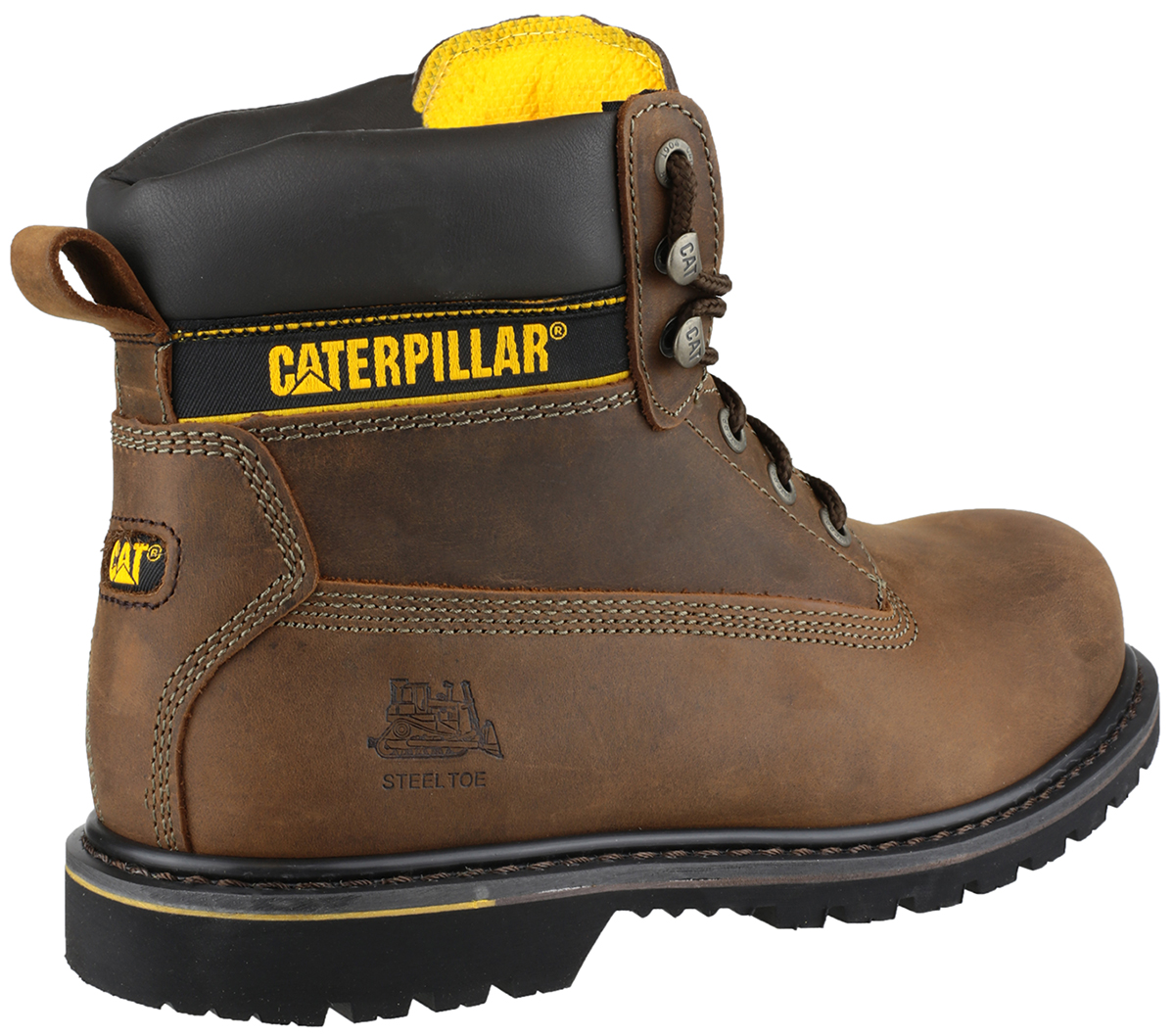 p708025 CAT Holton Brown Steel Toe Capped Men's Safety Boots 10, EU 44