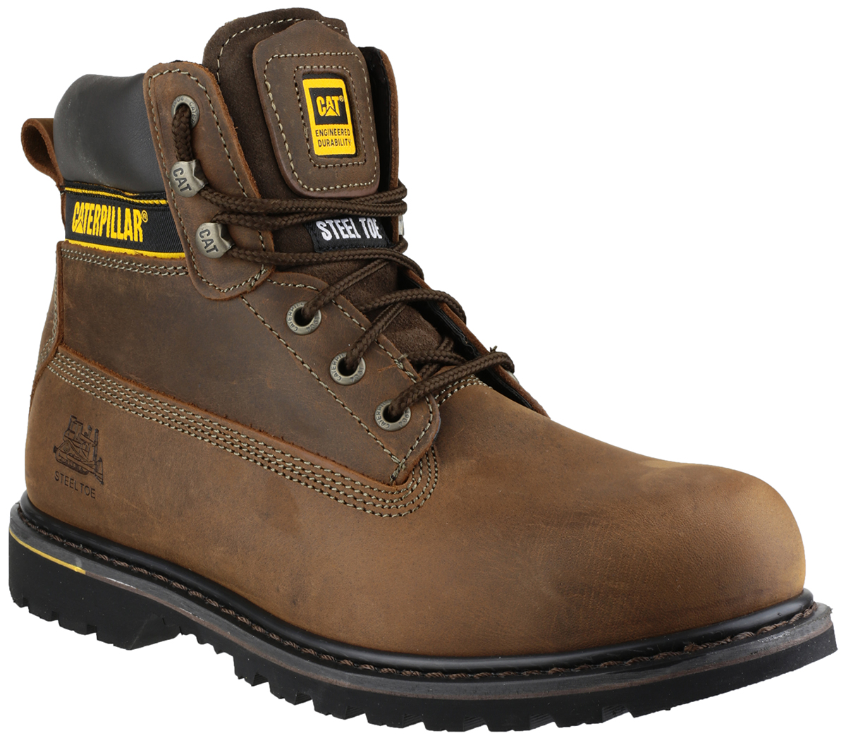CAT Holton Brown Steel Toe Capped Men's Safety Boots 9, EU 43