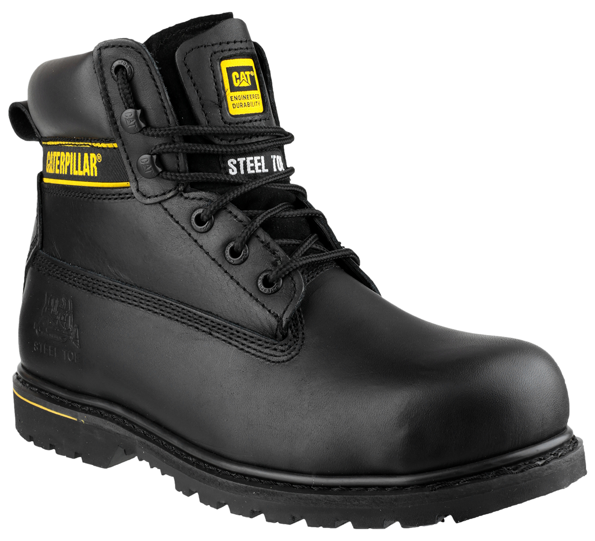 CAT Holton Black Steel Toe Capped Men's Safety Boots 8, EU 42