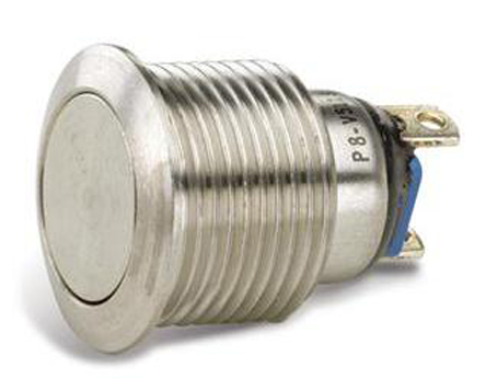 Otto P8 Series Push Button Switch, Momentary, SPDT, Grey LED, IP64, IP68S, IP69K, 28 V dc 115 V ac