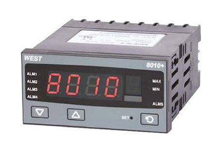 West Instruments P8010 DIN Rail PID Temperature Controller 1 Input, 2 Output Relay 24V ac/dc PID Controller
