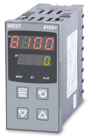 West Instruments P8100+ Panel Mount PID Temperature Controller 1 Input, 3 Output Relay 240V ac On-Off