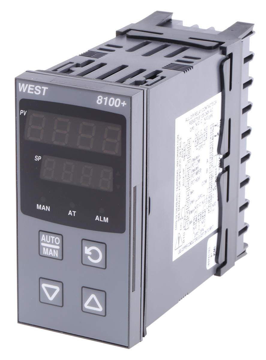 West Instruments P8100 DIN Rail PID Temperature Controller, 1 Output Linear 264V ac On-Off