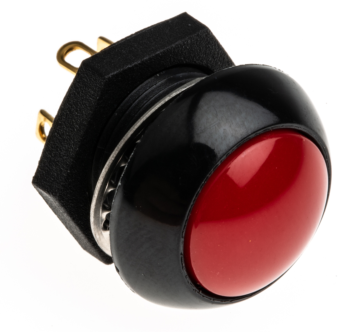 Otto P9 Series Push Button Switch, Momentary, Panel, 0.5 x 0.5 in Cutout, DPST, Red LED, IP68, 28 V dc 115 V ac