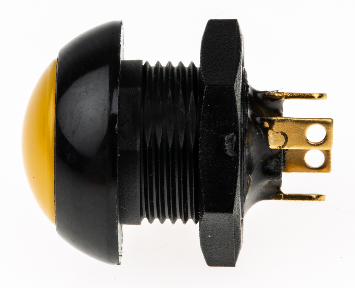p9-113124 Otto P9 Series Push Button Switch, Momentary, Panel, DPDT, Yellow LED, IP68, 28 V dc 115 V ac