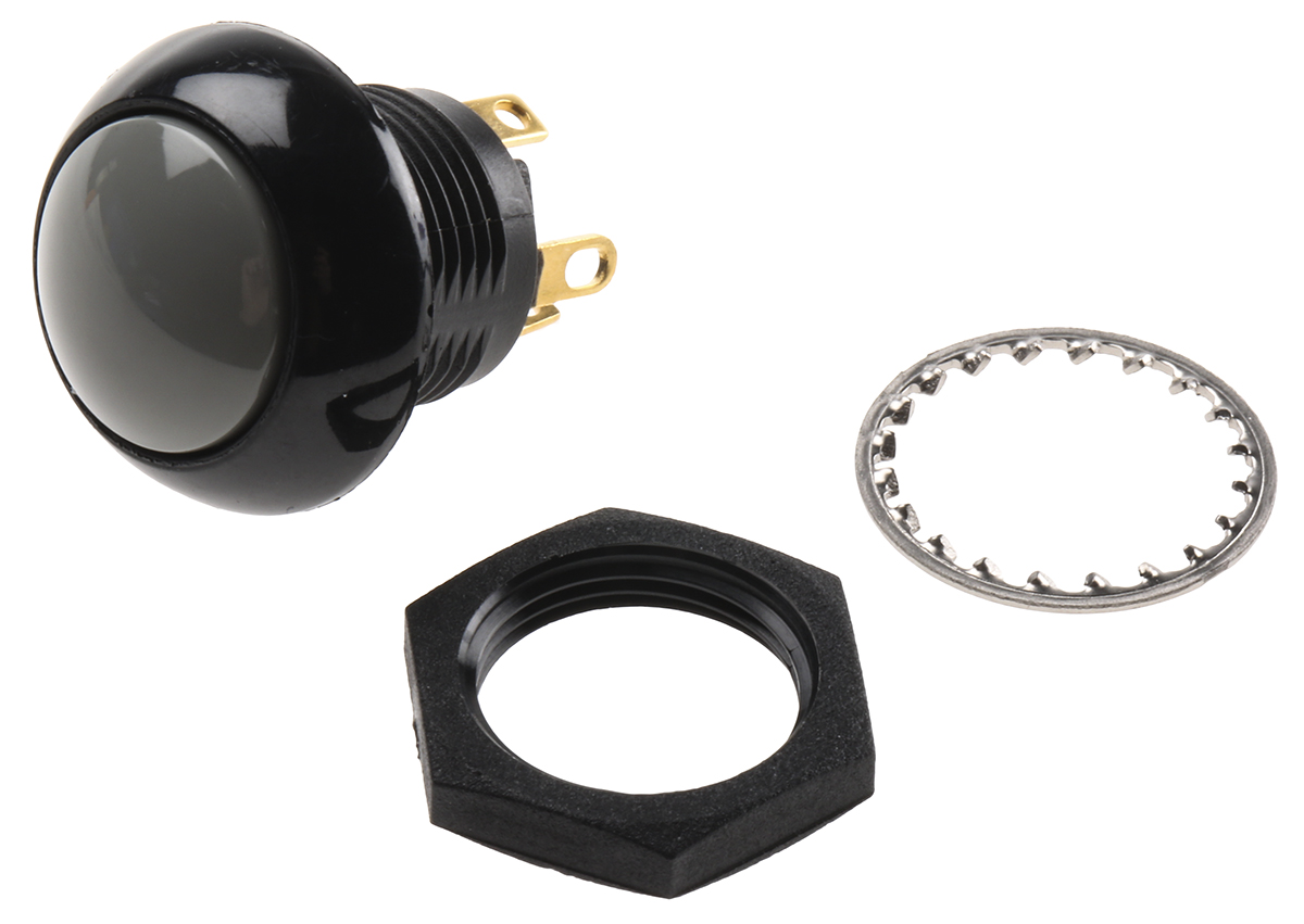 Otto P9 Series Push Button Switch, Momentary, Panel, 0.5 in Cutout, SPST, Grey LED, IP68, 28 V dc 115 V ac