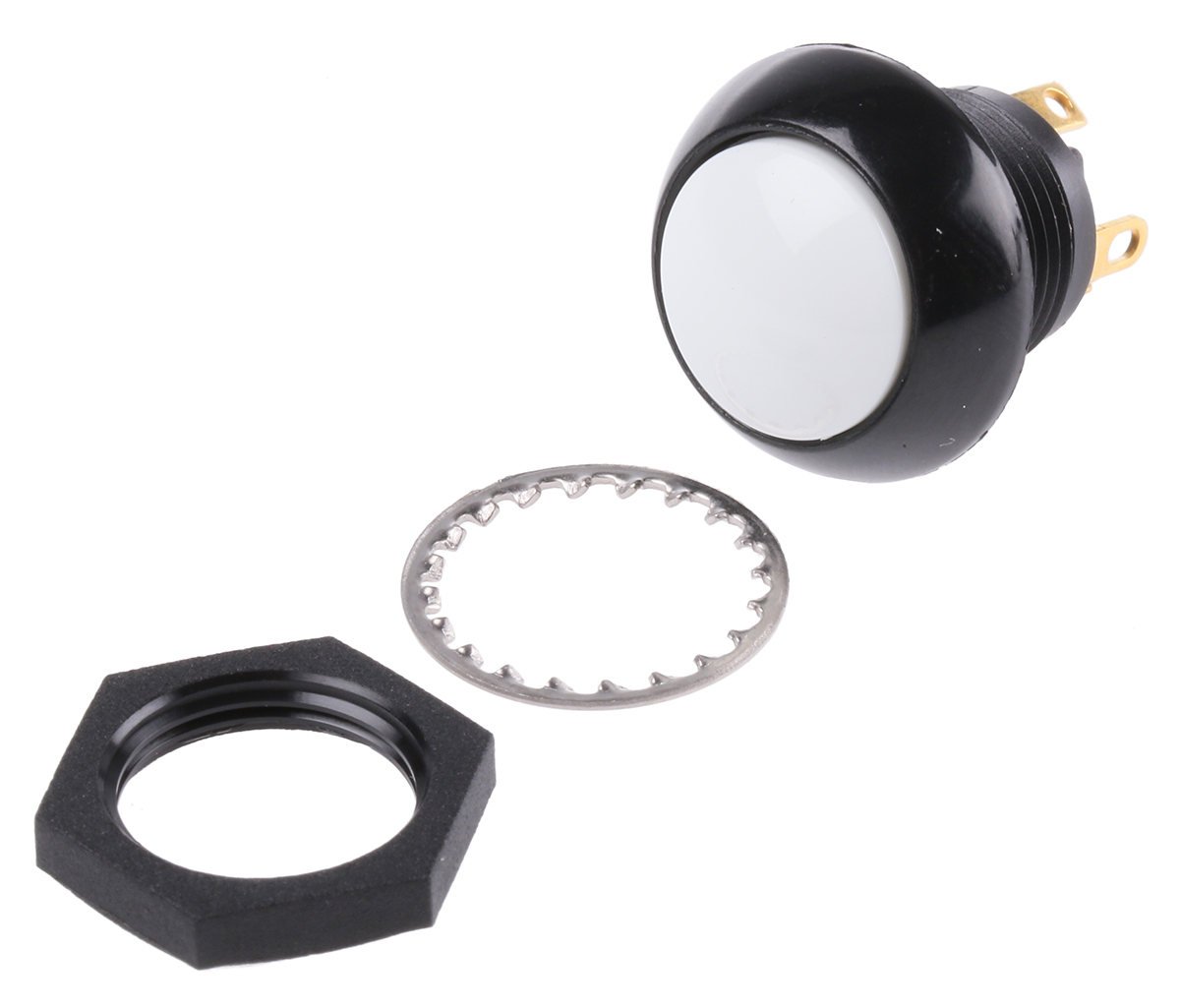 p9-113129 Otto P9 Series Push Button Switch, Momentary, Panel, 0.5 in Cutout, DPDT, White LED, IP68, 28 V dc 115 V ac