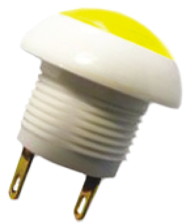 Otto P9 Series Push Button Switch, Momentary, Panel, 12 mm Cutout, SPDT, Yellow LED, IP64, 28 V dc 115 V ac