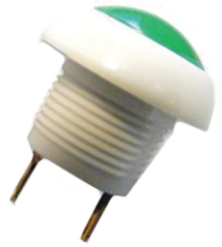 Otto P9 Series Push Button Switch, Momentary, Panel, 12 mm Cutout, DPDT, Green LED, IP64, 28 V dc 115 V ac