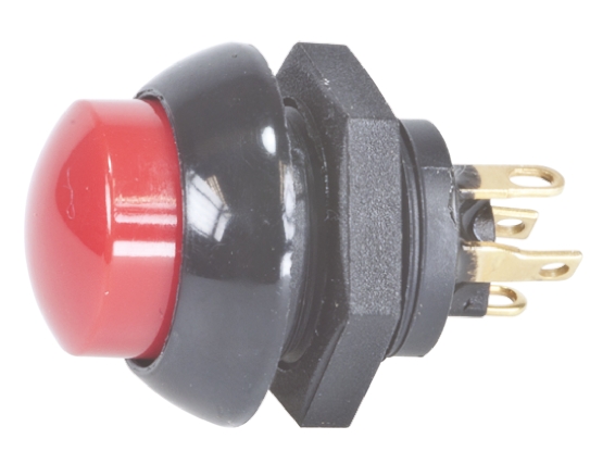 p9-213121 Otto P9 Series Push Button Switch, Momentary, Panel, 0.5 in Cutout, DPDT, Red LED, IP68, 28 V dc 115 V ac