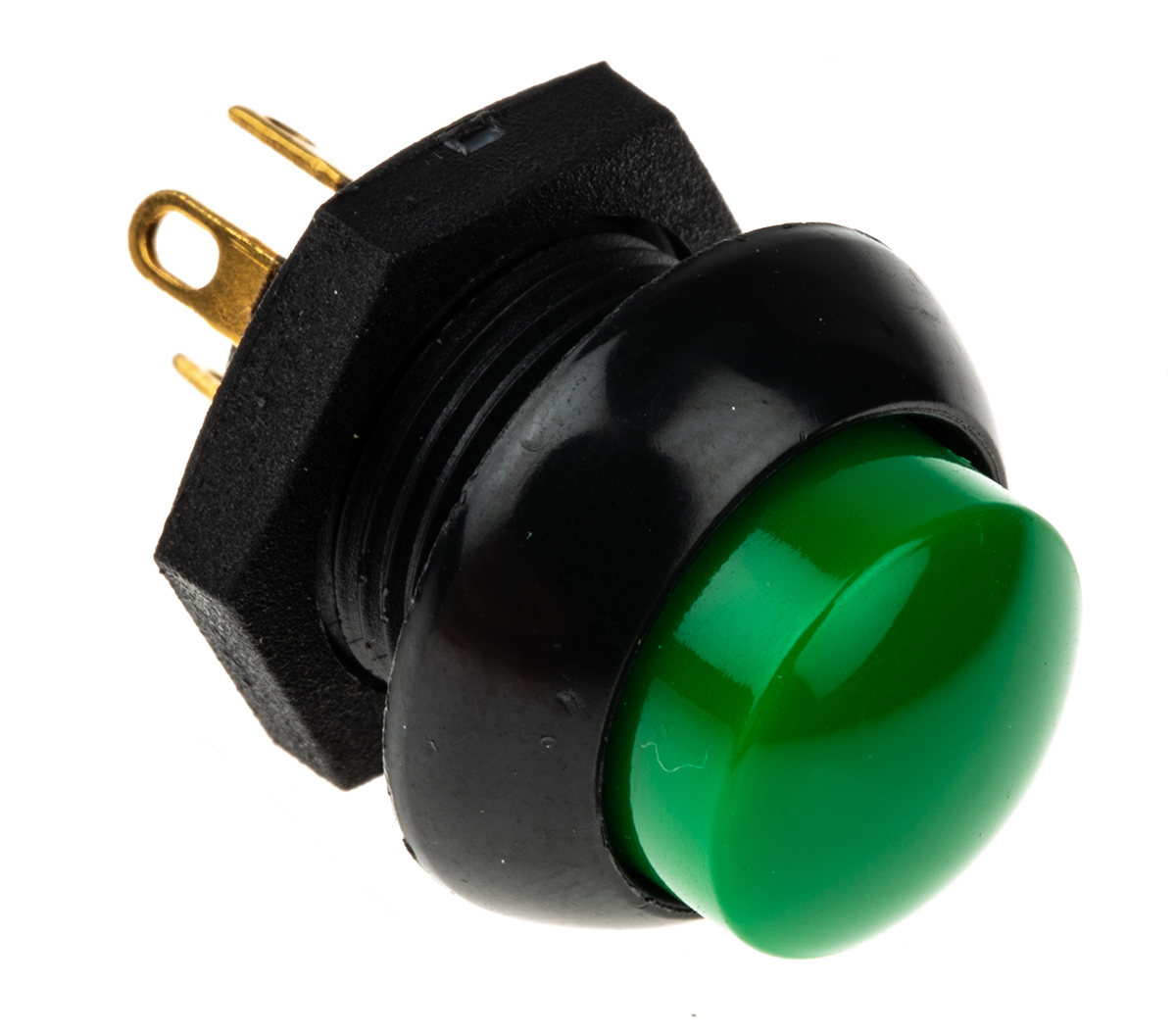 Otto P9 Series Push Button Switch, Momentary, Panel, 0.5 in Cutout, SPDT, Green LED, IP68, 28 V dc 115 V ac