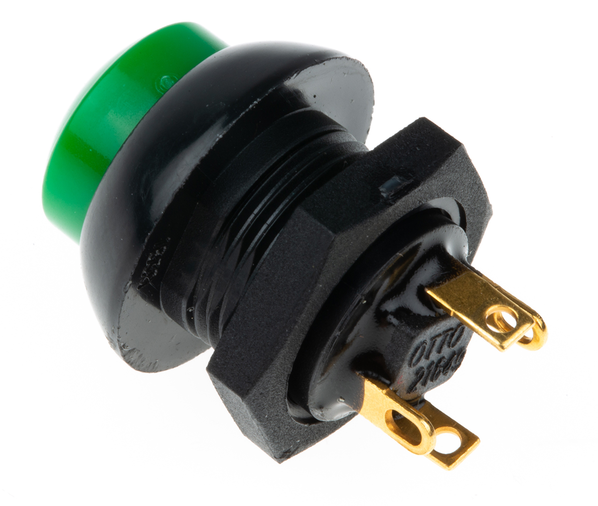 p9-213125 Otto P9 Series Push Button Switch, Momentary, Panel, 0.5 in Cutout, SPDT, Green LED, IP68, 28 V dc 115 V ac