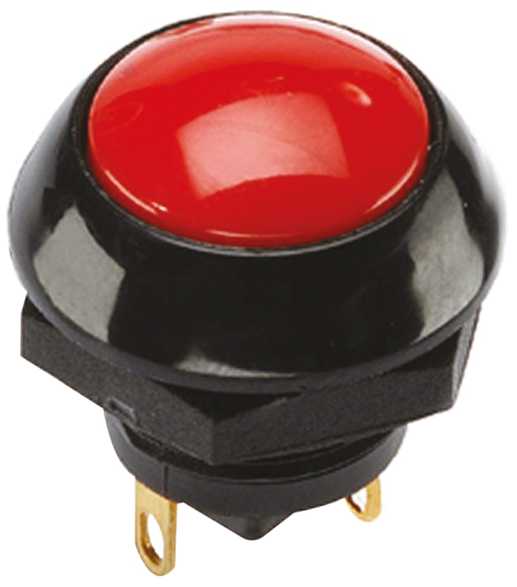 Otto P9 Series Push Button Switch, Momentary, Panel, 0.5 x 0.5 in Cutout, SPDT, Red LED, IP68S, 28 V dc 115 V ac