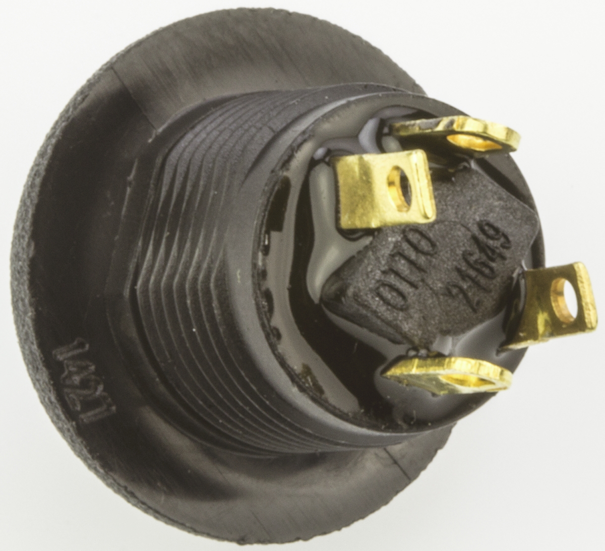 p9-513122 Otto P9 Series Push Button Switch, Momentary, Panel, 0.5 x 0.5 in Cutout, SPDT, Black LED, IP64, 28 V dc 115 V ac