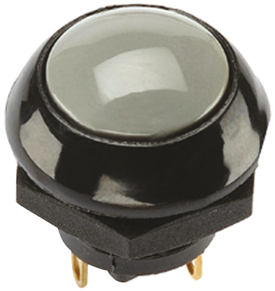 Otto P9 Series Push Button Switch, Momentary, Panel, 0.5 x 0.5 in Cutout, SPDT, Grey LED, IP68S, 28 V dc 115 V ac