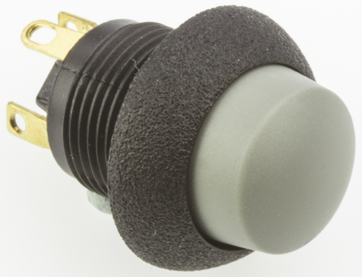 Otto P9 Series Push Button Switch, Momentary, Panel, 0.5 x 0.5 in Cutout, SPDT, Black LED, IP64, 28 V dc 115 V ac